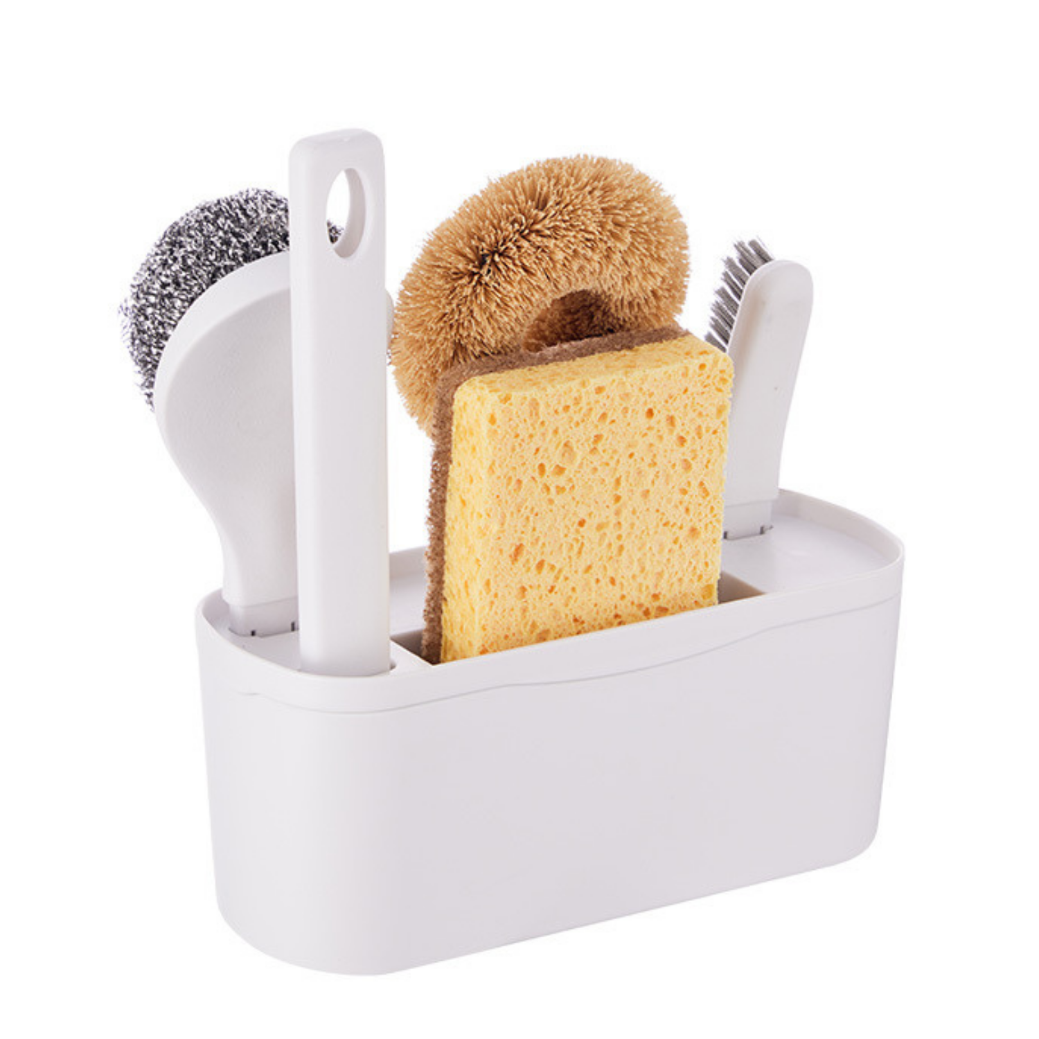 Set curățenie 5 în 1 DreamRamp® - 4 tipuri de perii, burete ecologic + suport