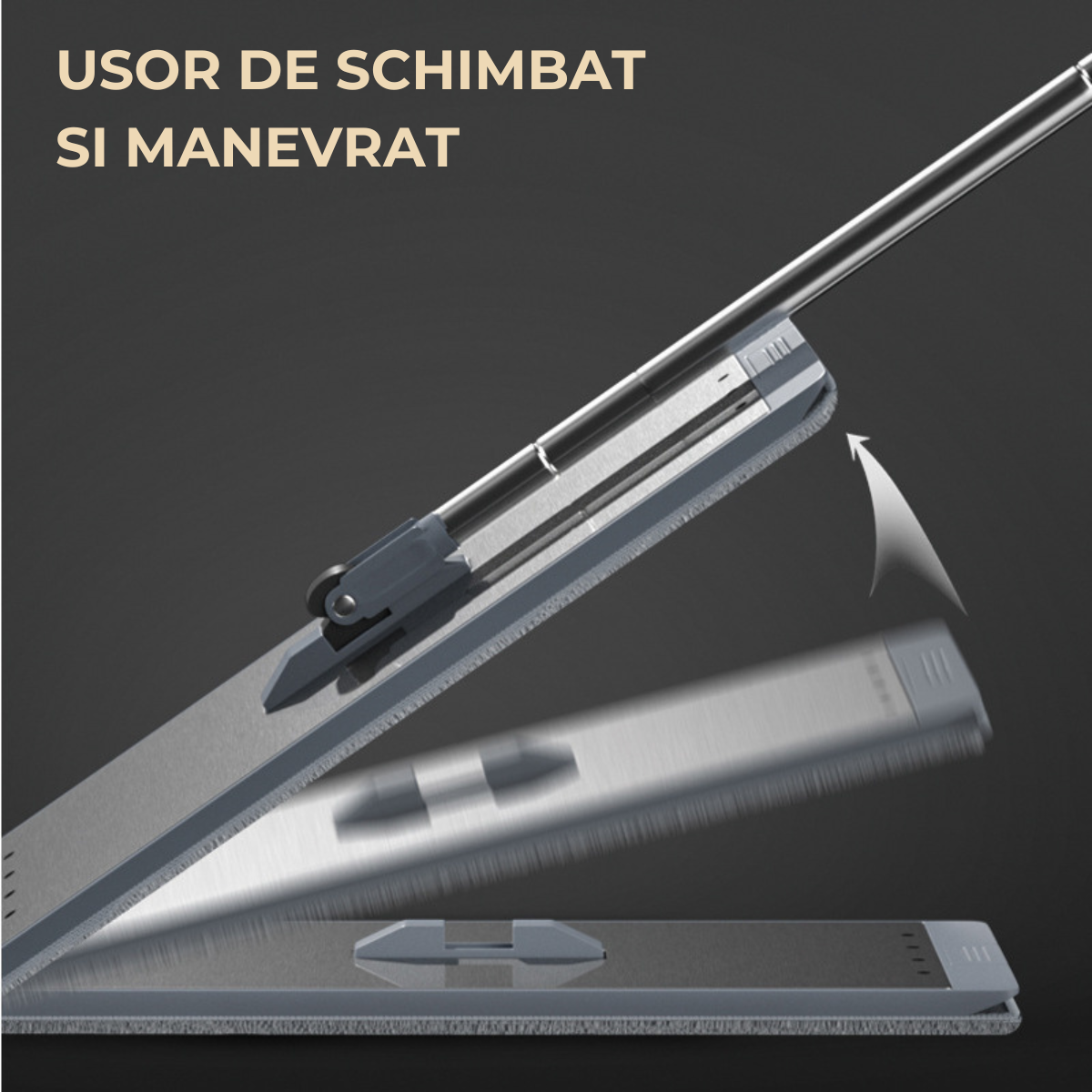 Set DreamRamp galeata mop cu centrifuga din inox galeata dreptunghiulara, finisaj lucios si orificiu de scurgerea a apei cu doua rezerve