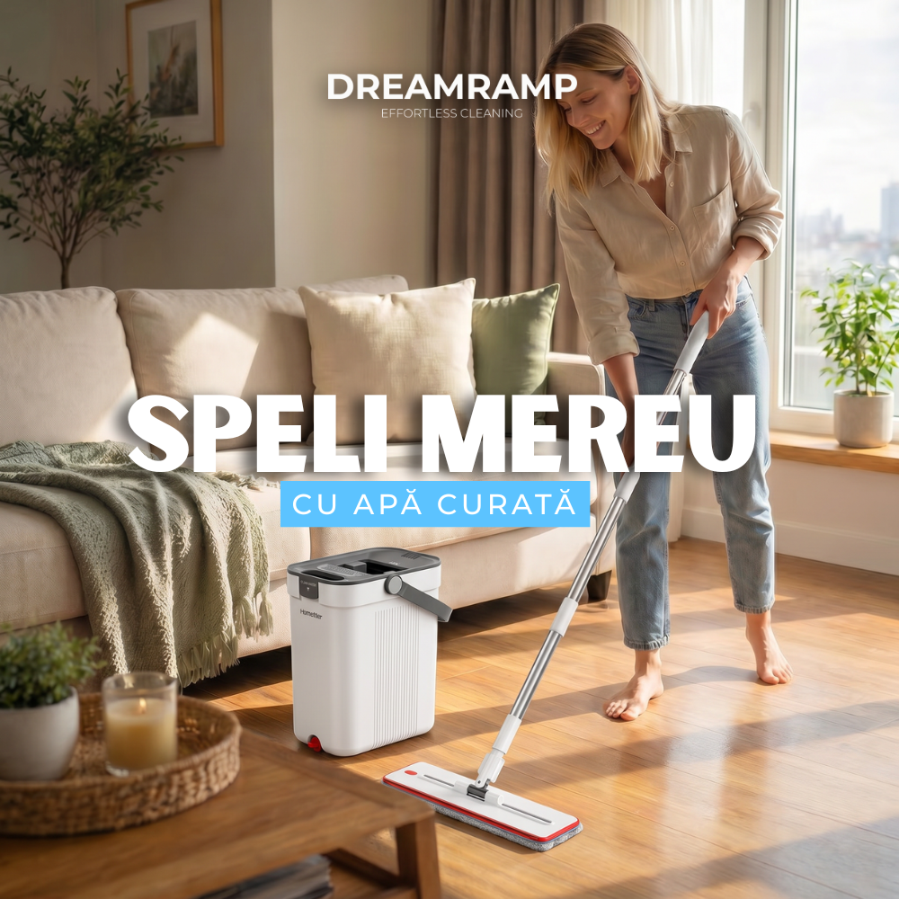 Mop plat cu găleată DreamRamp® – separare apă curată