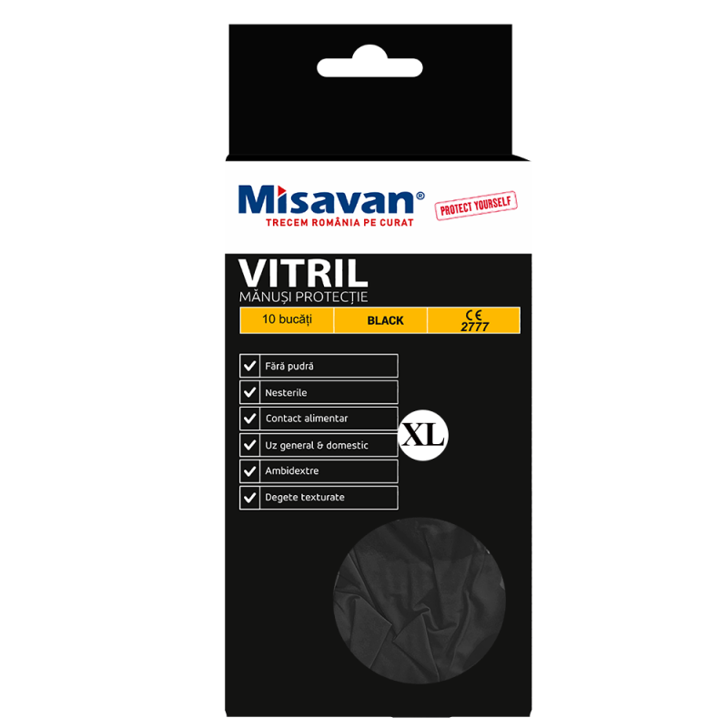 Mănuși de Protecție Negre, Mărimea XL – Set 10 Bucăți