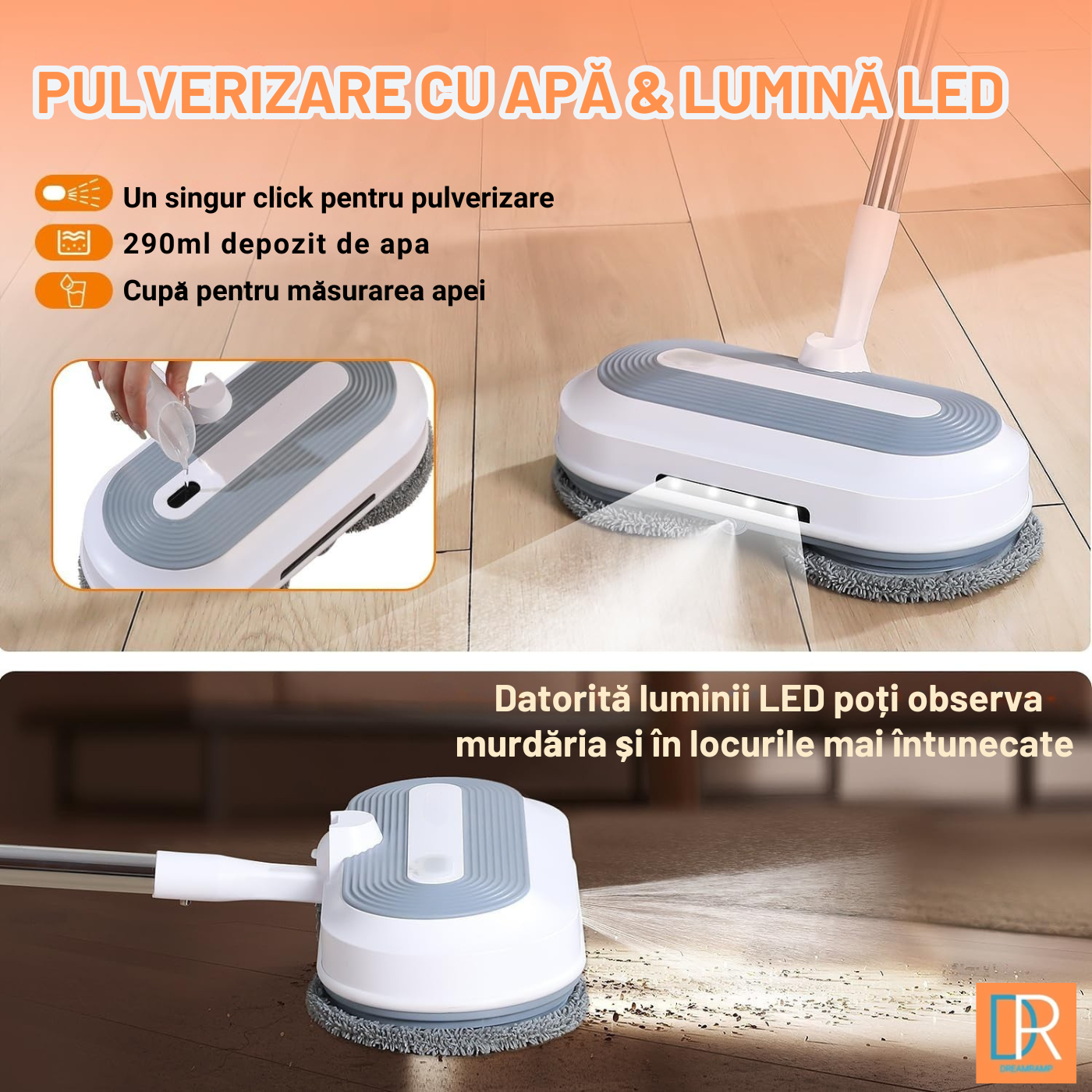 Rezerve mop electric DreamRamp® – compatibile mop electric rotativ