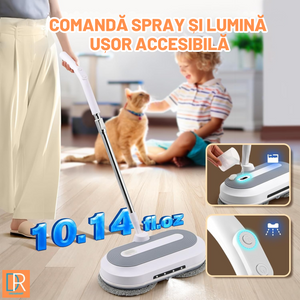 Rezerve DreamRamp montate pe mopul electric cu comandă de pulverizare pe mâner