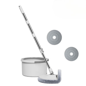 Set mop rotativ DreamRamp cu găleată albă și două rezerve din microfibră