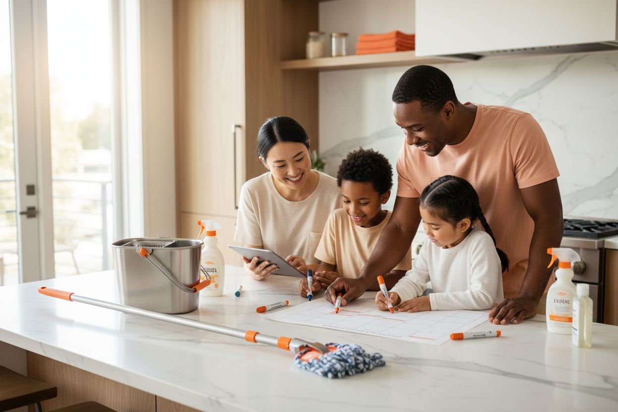 cleaning schedule, family planning, organization