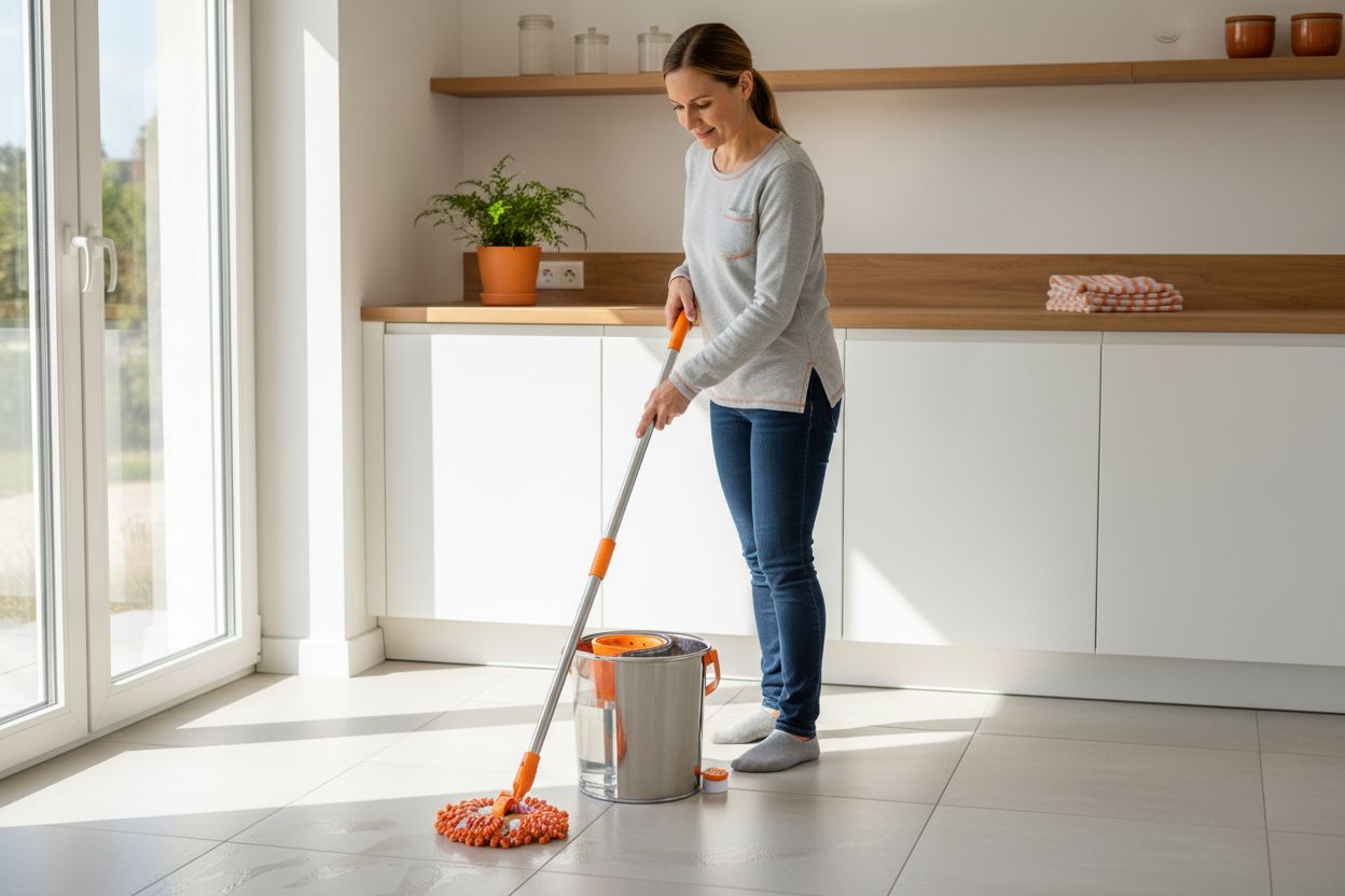 mop rotativ acasă femeie