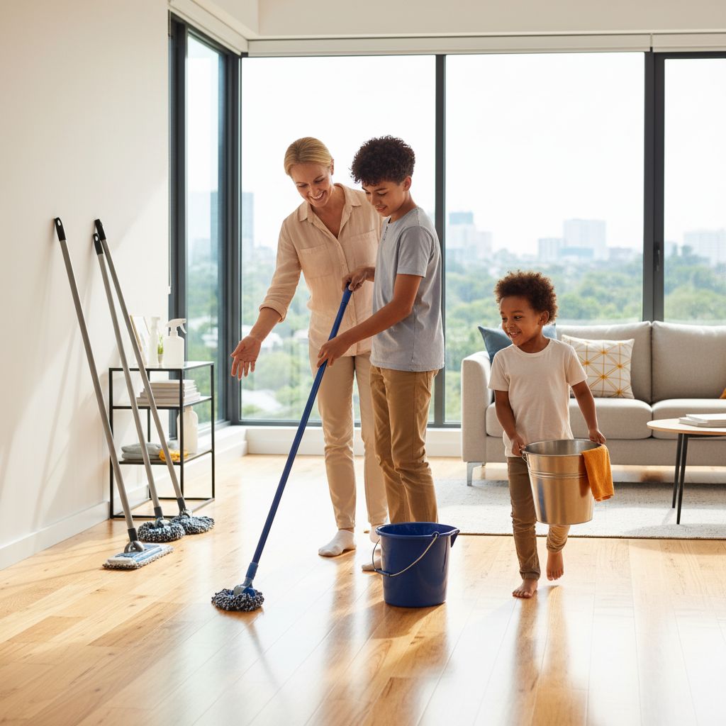 mop cleaning tips, family cleaning, sparkling floor