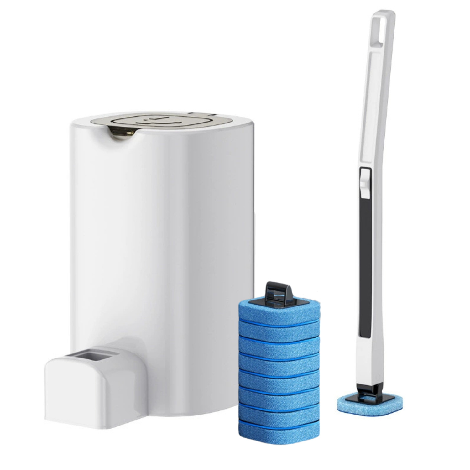 Perie de toaletă super-igiencă DreamRamp® cu 8 + 8 rezerve și sistem montare perete