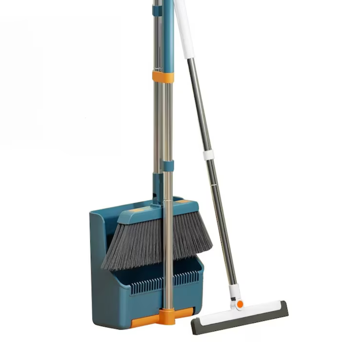 Mătură cu cap rotativ 45° DreamRamp® cu făraș și teu + sistem pliabil - Albastru