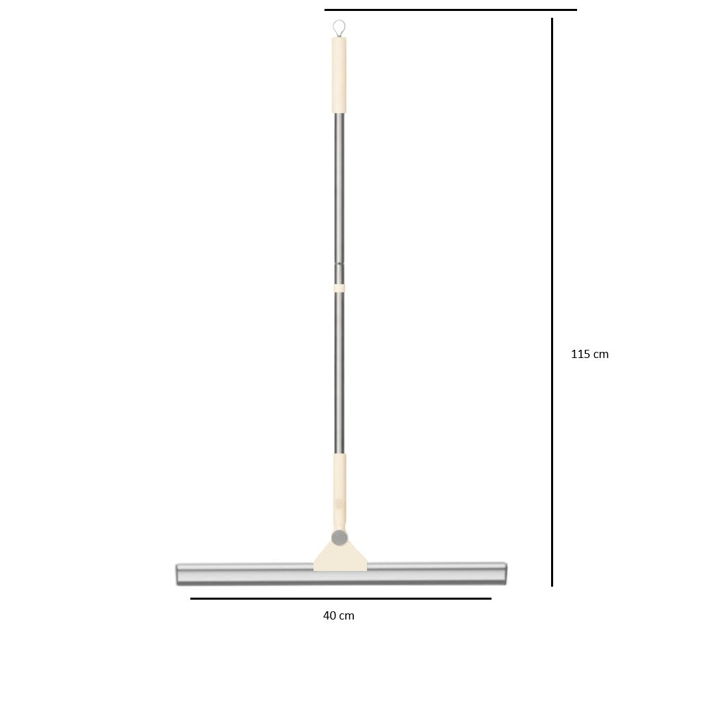 Dreamramp 40cm squeegee/mop with stainless steel rod and 180° tilt, beige
