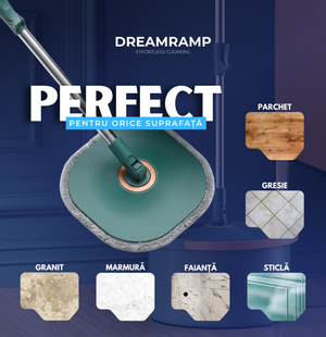 podele lucioase, mop pentru podele lucioase, mop rotativ, mop plat, mop cu sistem de separare al apei, galeata cu mop, mop cu galeata, mop bun, mop de calitate, mop dreamramp, vileda